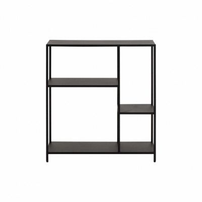 ACT NORDIC Newcastle bokhylla, med 3 hyllor - svart metall