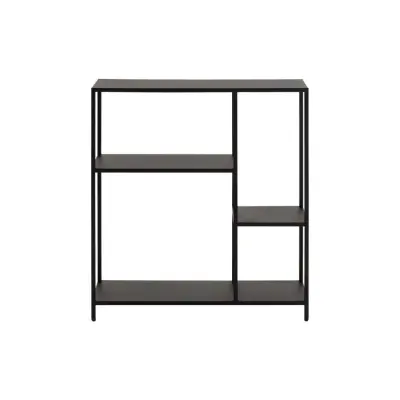 ACT NORDIC Newcastle bokhylla, med 3 hyllor - svart metall