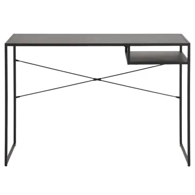 ACT NORDIC Newcastle skrivbord, med hylla - svart metall