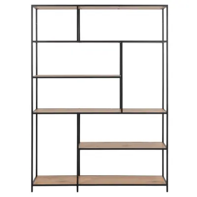 ACT NORDIC Seaford Bokhylla - Naturpapper, Vildek och Svart Metall