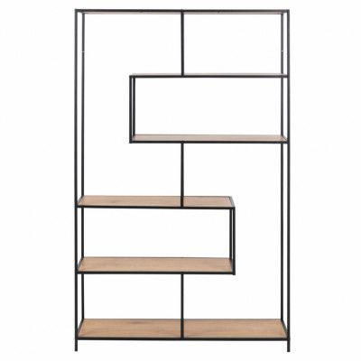 ACT NORDIC Seaford Bokhylla - Naturpapper, Vildek och Svart Metall