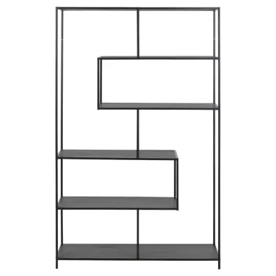 ACT NORDIC Seaford bokhylla - svart melaminlåda och metall