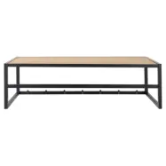 ACT NORDIC Seaford klädhängare, m. 7 krokar och hylla - naturligt vild ekpapper och svart metall