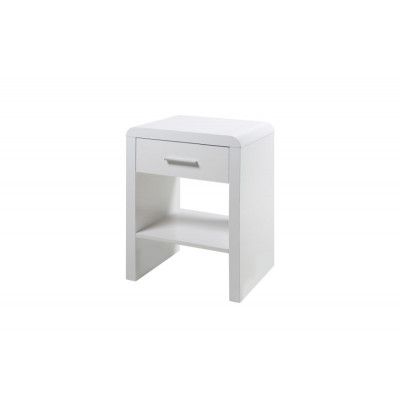 ACT NORDIC Supernova sängbord - vit, 1 hylla och 1 låda