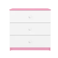 Babydreams barnbyrå, med 3 lådor - vit och rosa laminat