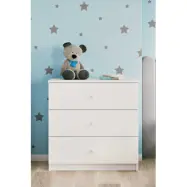 Babydreams byrå för barn, med 3 lådor - vit laminat
