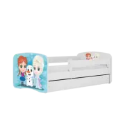 Babydreams juniorsäng med Frost, med madrass, stödbräda och låda - vit laminat (140x70)
