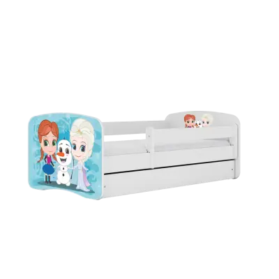 Babydreams juniorsäng med Frost, med madrass, stödbräda och låda - vit laminat (180x80)