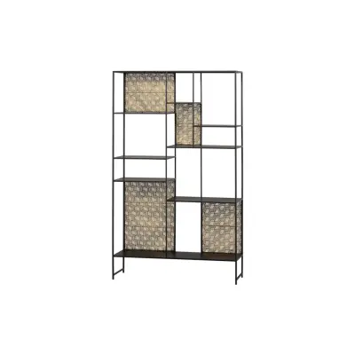 BEPUREHOME Collection bokhylla - antik mässing och svart järn