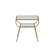 WOOOD Fantastiskt sidobord, m. 1 hylla - glas och antikt mässingsjärn (47x40,5)