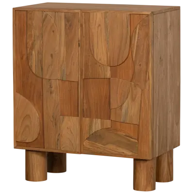 WOOOD Notice-skåp, m. 2 dörrar och 1 hylla - naturligt akaciaträ