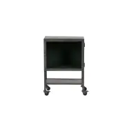 BEPUREHOME Skräddarsydda skåp på hjul, m. 1 glasdörr och 1 hylla - grå metall