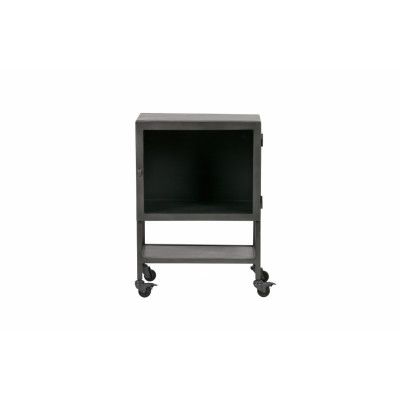 BEPUREHOME Skräddarsydda skåp på hjul, m. 1 glasdörr och 1 hylla - grå metall