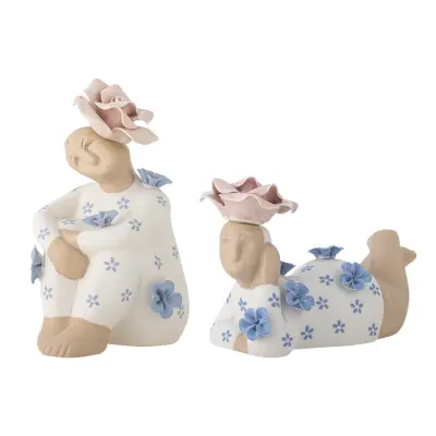 BLOOMINGVILLE Floriella Deco, Blå, Stengods