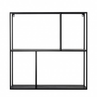 BLOOMINGVILLE Mack vägghylla, fyrkantig - svart metall (71x71)