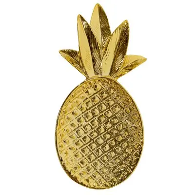 Bricka Ananas Bloomingville 9x19 cm, Guld