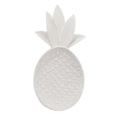 Bricka Ananas Bloomingville 9x19 cm, Vit