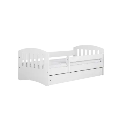 Classic 1 juniorsäng, med madrass, stödbräda, låda - vit laminat och MDF (140x80)