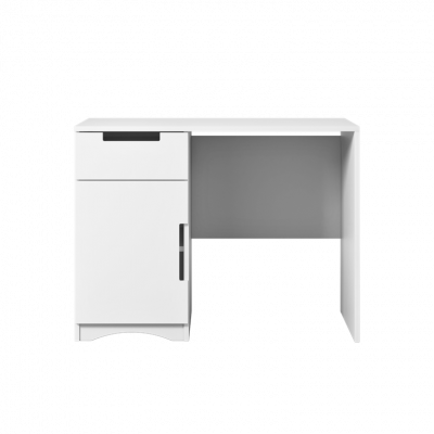 Classic barnskrivbord, med 1 dörr, 1 låda och 1 hylla - vit laminat (100x60)