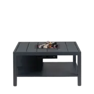 COSI FIRES Cosiflow fyrkantigt eldbord, fyrkantigt - antracitgrå aluminium (100x100)