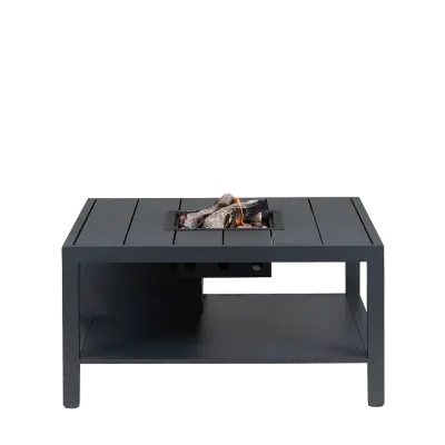 COSI FIRES Cosiflow fyrkantigt eldbord, fyrkantigt - antracitgrå aluminium (100x100)