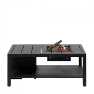 COSI FIRES Cosiflow rakt eldbord, rektangulärt - antracitgrå aluminium (120x80)