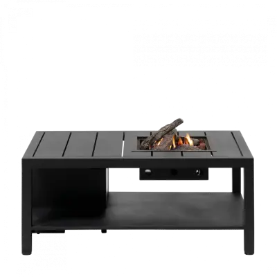 COSI FIRES Cosiflow rakt eldbord, rektangulärt - antracitgrå aluminium (120x80)