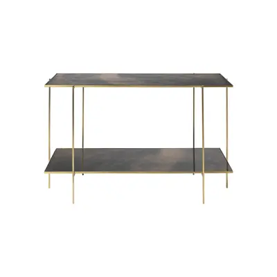 COSY LIVING Anne konsolbord, m. 1 hylla - brunt glas och antik mässing