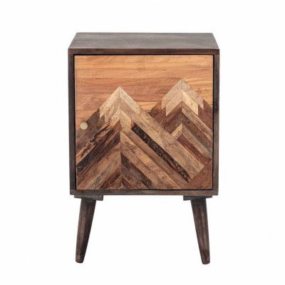 CREATIVE COLLECTION Hali skåp, med 1 dörr och 1 hylla - brunt mangoträ