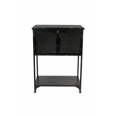 DUTCHBONE Denver skåp, låg, m. 2 dörrar och 1 hylla - svart järn