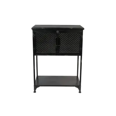 DUTCHBONE Denver skåp, låg, m. 2 dörrar och 1 hylla - svart järn