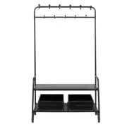 DUTCHBONE Lucius klädställ, m. 11 krokar, 1 hylla och 2 lådor - svart järn