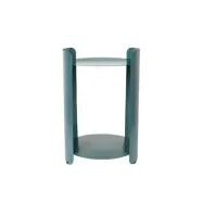 DUTCHBONE Navagio sidobord, w. 1 hylla, rund - blå metall (Ø31)