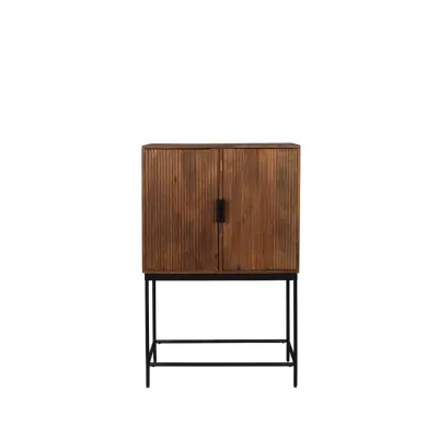 DUTCHBONE Saroo skåp, m. 2 dörrar och 1 hylla - brunt mangoträ och stål