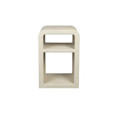 DUTCHBONE Veda sängbord, m. 1 hylla - beigeåtervunnen marmor (60x40)