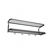 Essem Design Classic 650 hatthylla svart/krom, 2 plan, 110 cm