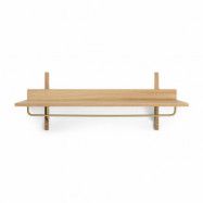 ferm LIVING Sector hylla med stång 37x87 cm Oak-brass