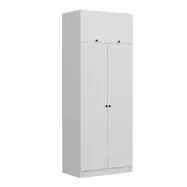 FUNZI LIVING 2241garderob, w. 3 dörrar, 1 hylla, 1 fack - vit melamin