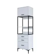 FUNZI LIVING JE135 köksskåp, med 1 dörr, 1 hyllplan, 3 lådor, rektangulär - vit melamin