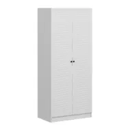 FUNZI LIVING Membrane Blinds 190 garderob, w. 2 dörrar, 1 hylla, 2 hängstänger - vit melamin