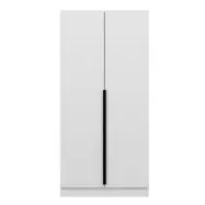 FUNZI LIVING Plus Membrane 210 garderob, w. 2 dörrar, 1 hylla, 2 hängstänger - vit melamin