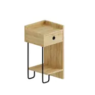 FUNZI LIVING Sirius sängbord, höger, w. 1 hylla och 1 låda - ekmelamin (32x30)