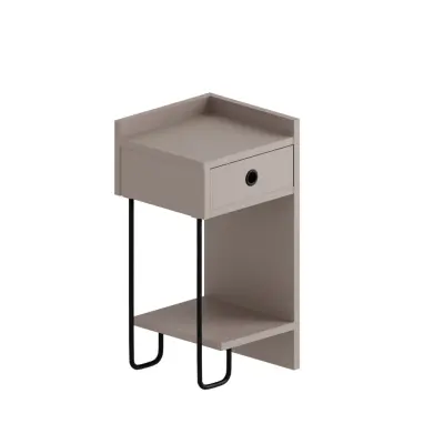 FUNZI LIVING Sirius sängbord, höger, w. 1 hylla och 1 låda - lätt mockamelamin (32x30)