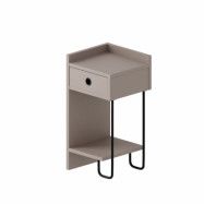FUNZI LIVING Sirius sängbord, vänster, w. 1 hylla och 1 låda - lätt mockamelamin (32x30)