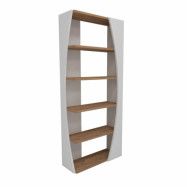 FUNZI LIVING Sälj bokhylla, m. 4 hyllor - vit och Atlantic Pine melamin