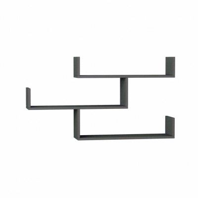 FUNZI LIVING Tibet vägghylla - antracitgrå melamin