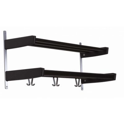 FURBO Meja dubbel hatthylla, w. 2 hyllor och 6 krokar - ek och stål