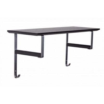 FURBO Niva hatthylla, m. hylla, 2 krokar och 2 hängstänger - trä och stål