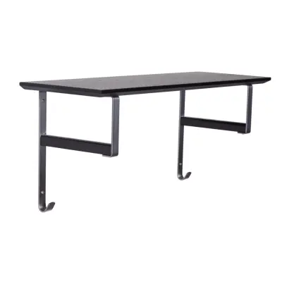 FURBO Niva hatthylla, m. hylla, 2 krokar och 2 hängstänger - trä och stål