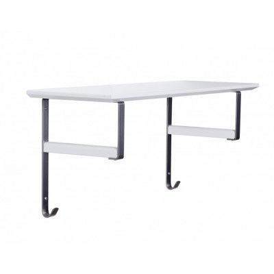 FURBO Niva hatthylla, m. hylla, 2 krokar och 2 hängstänger - trä och stål